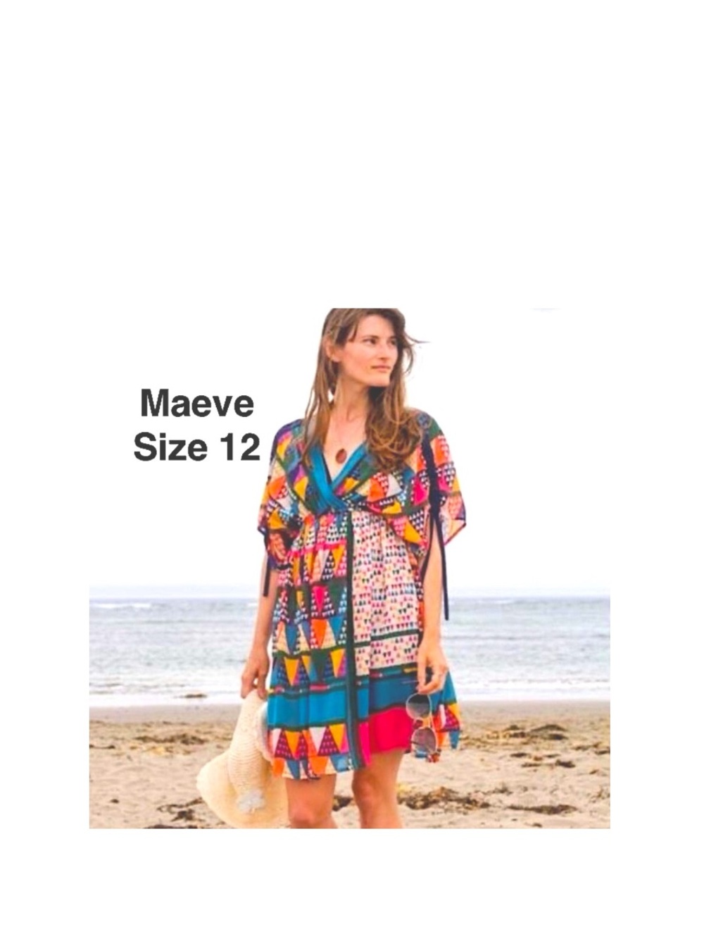Anthropologie Maeve Geo-printed dress size 12 multi color ⭐️⭐️⭐️⭐️
